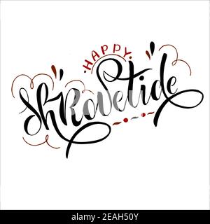 Happy Shrovetide lettering typography poster for logotype Stock Vector