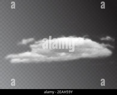 Realistic 3D white clouds isolated on transparent background. vector illustration Stock Vector