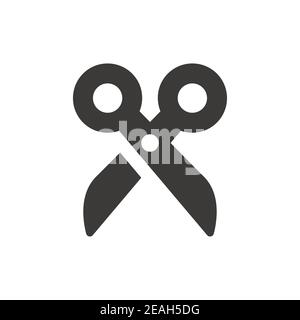 Scissors black vector icon. Simple glyph symbol. Stock Vector