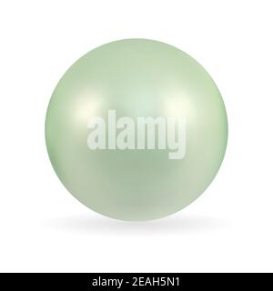 Realistic 3D Pearl isolated on white background. Vector Illustration Stock Vector