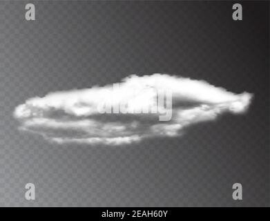 Realistic 3D white clouds isolated on transparent background. vector illustration Stock Vector
