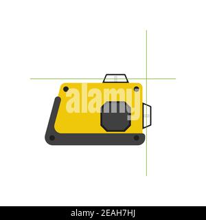 Modern laser device to set the exact level horizontally and vertically. The illustration on a white background. Stock Vector