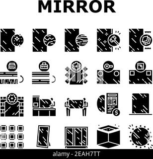 Mirror Installation Collection Icons Set Vector Stock Vector
