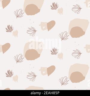 Abstract nature shapes seamless pattern. Background for paper wrap, textile, package and print design. Stock Vector
