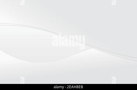 White abstract wavy lines and dots - Vector illustration Stock Vector