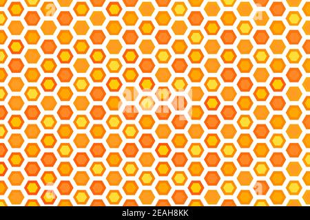 Golden background with honeycomb shapes. Vector illustration. Pattern with glitter effect. Template texture for invitation, poster, card, banner Stock Vector