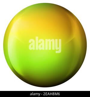 Glass colorful ball or precious pearl. Glossy realistic ball, 3D abstract vector illustration highlighted on a white background. Big metal bubble with Stock Vector