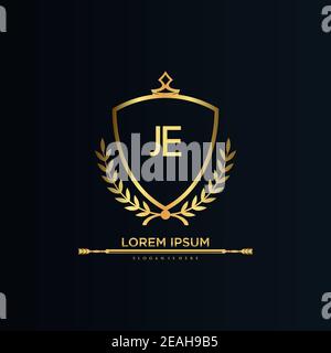 Letter Initial with Royal Template.elegant with crown logo vector, Creative Lettering Logo Vector Illustration. Stock Vector