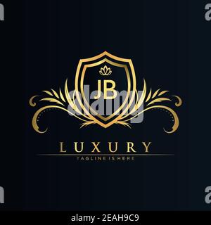 Luxury royal wing Letter JB crest Gold color Logo vector, Victory logo ...