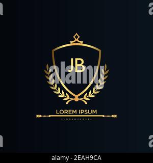 Letter Initial with Royal Template.elegant with crown logo vector, Creative Lettering Logo Vector Illustration. Stock Vector