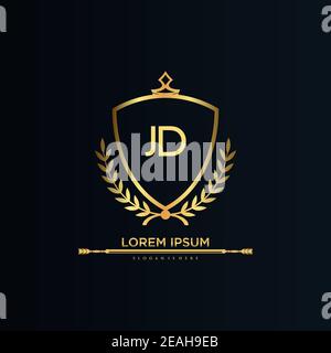 Letter Initial with Royal Template.elegant with crown logo vector, Creative Lettering Logo Vector Illustration. Stock Vector