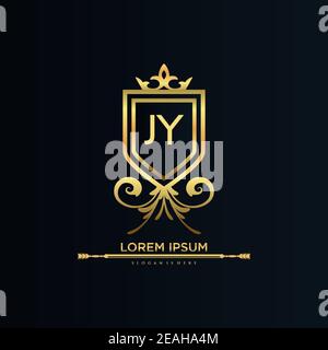 Letter Initial with Royal Template.elegant with crown logo vector, Creative Lettering Logo Vector Illustration. Stock Vector