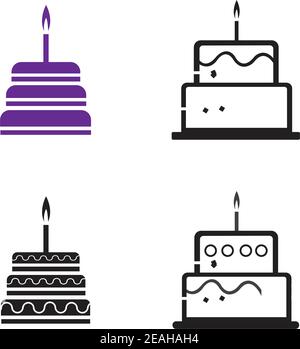 birthday cake icon vector design template Stock Vector