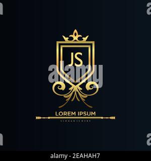 Letter Initial with Royal Template.elegant with crown logo vector, Creative Lettering Logo Vector Illustration. Stock Vector