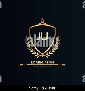 Letter Initial with Royal Template.elegant with crown logo vector, Creative Lettering Logo Vector Illustration. Stock Vector