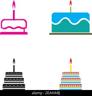 birthday cake icon vector design template Stock Vector