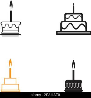 birthday cake icon vector design template Stock Vector