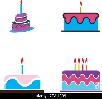 birthday cake icon vector design template Stock Vector