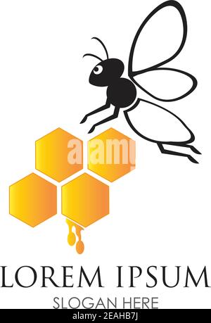 Bee logo vector icon illustration Stock Vector