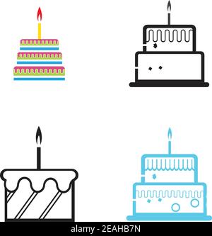 birthday cake icon vector design template Stock Vector