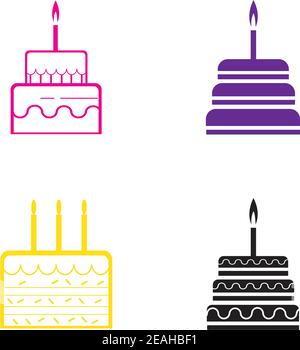 birthday cake icon vector design template Stock Vector