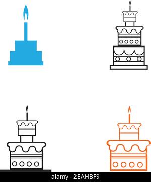 birthday cake icon vector design template Stock Vector