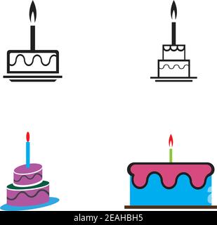 birthday cake icon vector design template Stock Vector