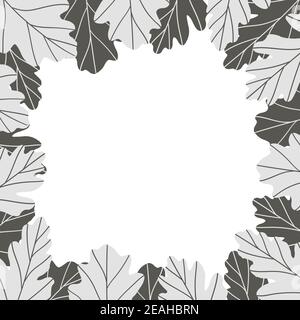 Floral frame with colorful exotic branches on white background. Ornate border with tropic leaves. Vector stock illustration for wallpaper, posters Stock Vector