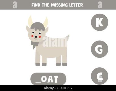 Goat. G letter. Cute children animal alphabet in vector. Funny cartoon ...