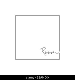 Room text with line square design vector Stock Vector