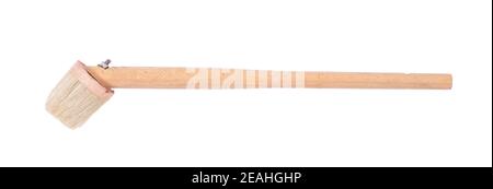 Old wooden paint brush isolated on white background Stock Photo