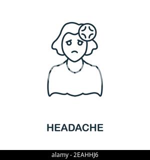 Headache icon. Simple illustration from coronavirus collection. Creative Headache icon for web design, templates, infographics and more Stock Vector