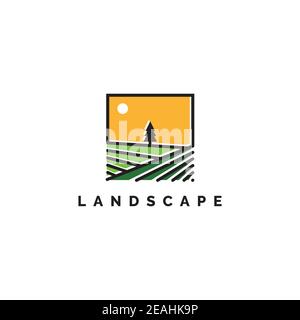 Landscape logo inspiration vector template Stock Vector