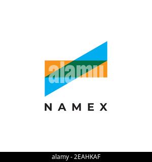 Abstract letter N illustration logo design vector template Stock Vector