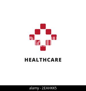 Health care symbol logo design vector template. Creative cross icon Stock Vector