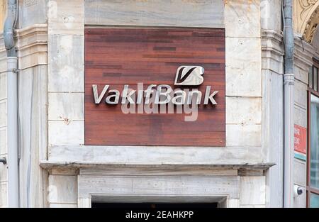 ISTANBUL - DEC 29: Logotype of Vakifbank or Vakif  in Istanbul , December 29. 2029 in Turkey Stock Photo