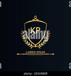 Monogram KP logo shield crown shape, elegant and luxury initial logo ...