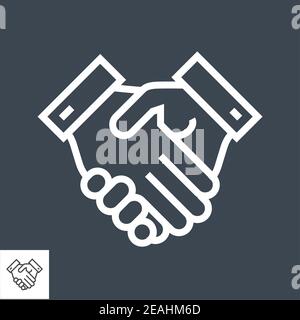 Handshake Related Vector Line Icon. Stock Vector