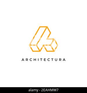 Letter A logo design inspiration vector template. Construction logo with letter shape symbol Stock Vector