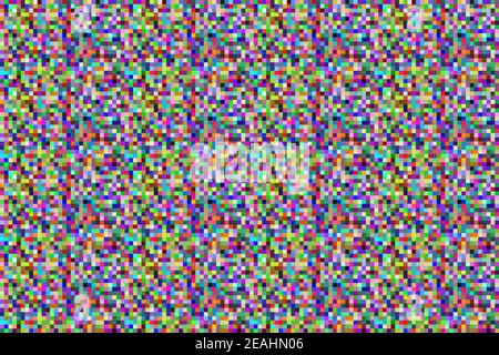 Colorful pixel background. Noise signal LCD pixel screen, color digital glitch Stock Photo