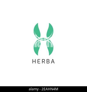 Letter H organic logo design vector template Stock Vector