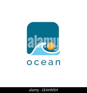 Ocean wave logo design symbol vector template Stock Vector