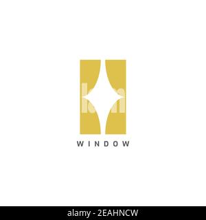 Window logo design symbol vector template Stock Vector