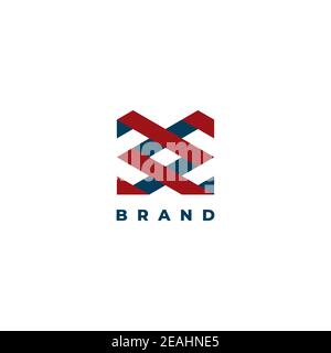 Creative abstract logo with ribbon symbol Stock Vector