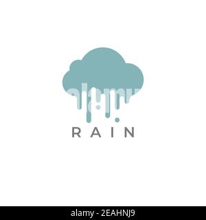 Rain logo design illustration vector template Stock Vector