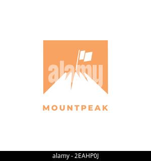 Mountain peak illustration logo design symbol vector template Stock Vector