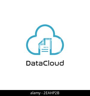 Data cloud logo design symbol illustration vector template Stock Vector