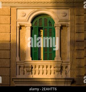 Window of a building from the italian settlement, Tripolitania, Tripoli, Libya Stock Photo