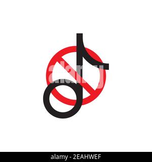No music note icon, color, line, outline vector sign, linear style pictogram isolated on white. Symbol, logo illustration Stock Vector