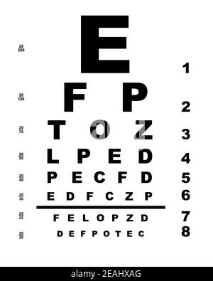 eye test chart stock photo alamy